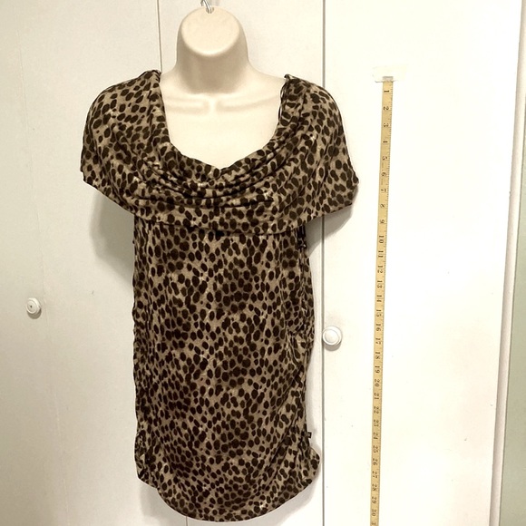 MICHAEL Michael Kors Cheetah Drapey Slinky Sleeveless Over Shoulder Tunic XL - Picture 3 of 15